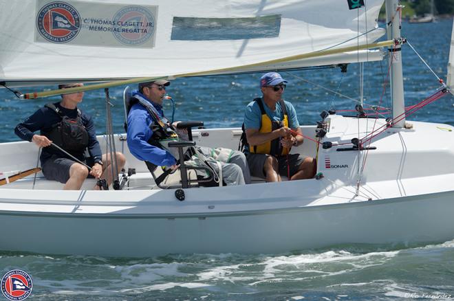 Y-Knot Sonar racing - C. Thomas Clagett, Jr. Memorial Clinic and Regatta 2017 © Ro Fernandez